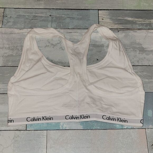 Calvin Klein White Sports Bra sz Small - Picture 2 of 3